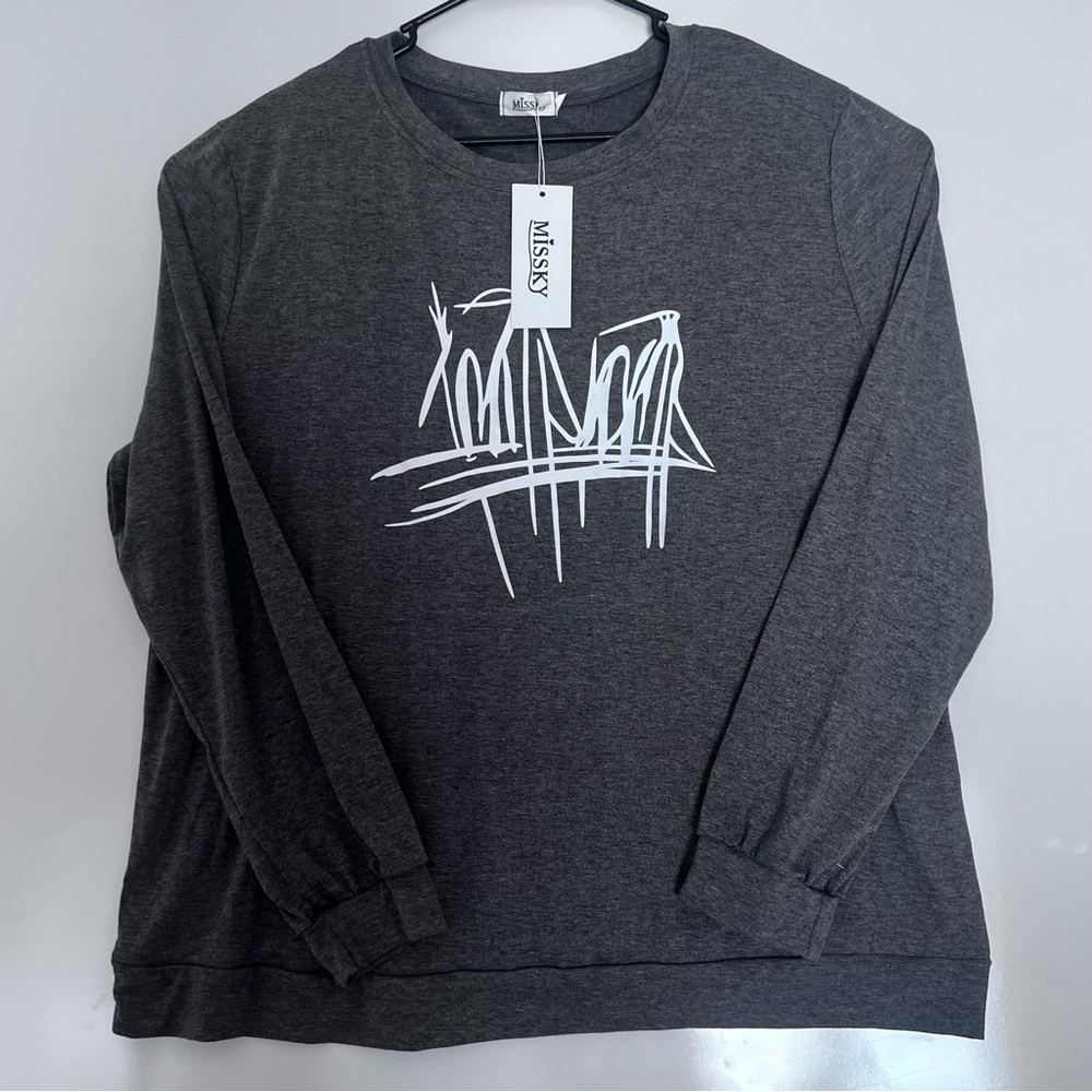 Sisley Women's Gray Long Sleeve Tee